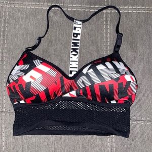 Pink XS padded Logo sports bras New w/o tags